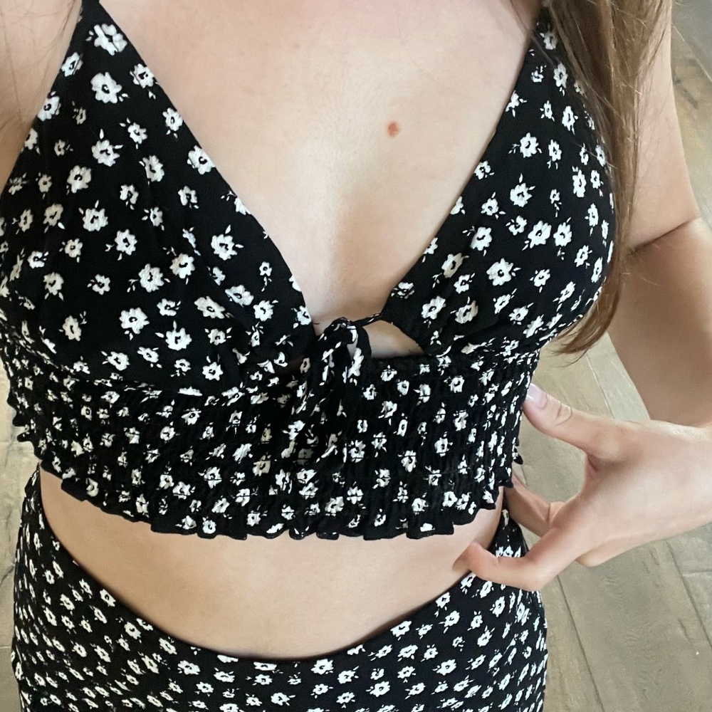 Garage Black & White Floral Two Piece